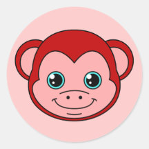 Cute Monkey Cherry Sticker