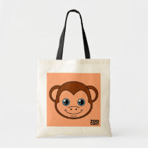 Cute Monkey Chocolate Canvas Bag