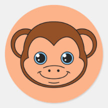 Cute Monkey Chocolate Sticker