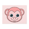 Cute Monkey Cotton Candy postcards