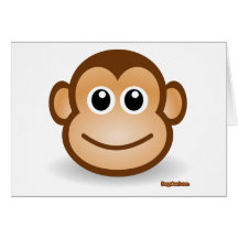 Cute Monkey Face Greeting Cards
