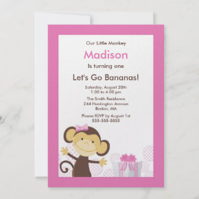 Girl Monkey Birthday Party on Customize Any Invitation Or View More By Clicking