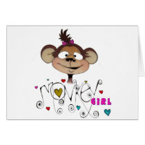 Cute Monkey Girl Card