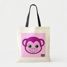 Cute Monkey Grape Tote Bags
