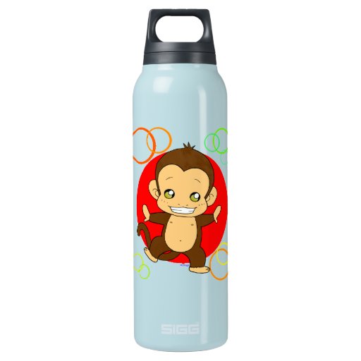 Cute monkey insulated water bottle Zazzle
