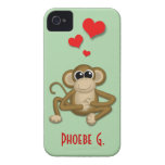 Cute Monkey Love Personalized iPhone 4/4S Case Case-Mate iPhone 4 Case