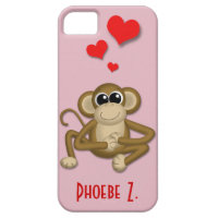 Cute Monkey Love Personalized iPhone 5 Case