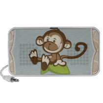 Cute Monkey on a Leaf Speaker speakers