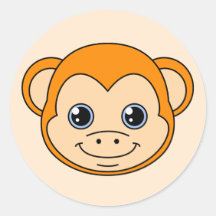Cute Monkey Orange Sticker