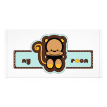 cute monkey photo card template