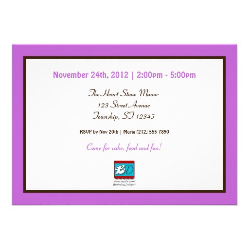 Cute Monkey Purple Birthday Party Invitations