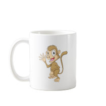 Cute Monkey Waving Hand Hi Hello Goodbye Coffee Mug