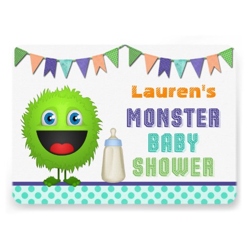 Cute Monster Baby Shower Personalized Invitations