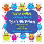 Cute Monster Birthday Party Invitation Templates