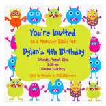 Cute Monster Birthday Party Invitation Templates