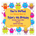 Cute Monster Birthday Party Invitation Templates