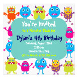 Cute Monster Birthday Party Invitation Templates