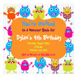 Cute Monster Birthday Party Invitation Templates