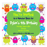 Cute Monster Birthday Party Invitation Templates