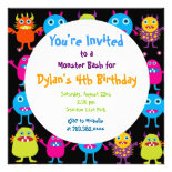 Cute Monster Birthday Party Invitation Templates