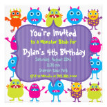 Cute Monster Birthday Party Invitation Templates