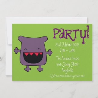 Cute Monster Halloween Fancy Dress Invitation