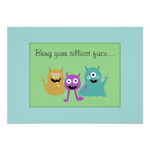 Cute Monster Party Invitation
