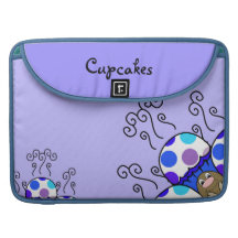 Cute Monster With Blue And Purple Polkadot Cupcake Sleeves For MacBooks