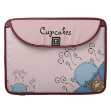 Cute Monster With Blue And Red Frosted Cupcakes MacBook Pro Sleeves