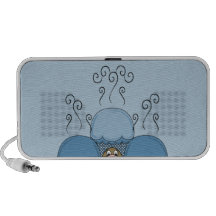 Cute Monster With Blue Frosted Cupcakes Travel Speaker