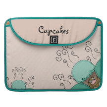 Cute Monster With Cyan And Orange Frosted Cupcakes Sleeve For MacBook Pro