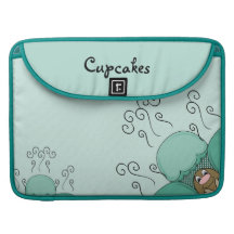 Cute Monster With Cyan Frosted Cupcakes MacBook Pro Sleeve