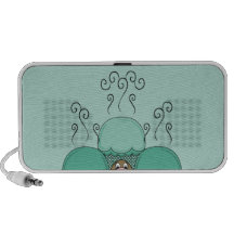 Cute Monster With Cyan Frosted Cupcakes iPhone Speakers