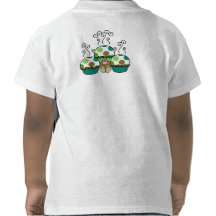 Cute Monster With Green And Brown Polkadot Cupcake Tee Shirts