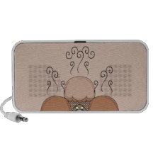 Cute Monster With Orange Frosted Cupcakes Notebook Speaker