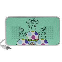Cute Monster With Pink And Blue Polkadot Cupcakes Speaker