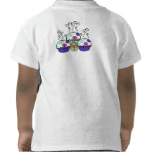 Cute Monster With Pink And Blue Polkadot Cupcakes T Shirt