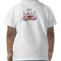 Cute Monster With Pink And Purple Polkadot Cupcake Tee Shirt