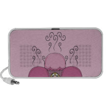 Cute Monster With Pink Frosted Cupcakes Notebook Speakers