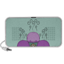 Cute Monster With Purple And Cyan Frosted Cupcakes Portable Speakers