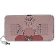 Cute Monster With Red Frosted Cupcakes Travel Speaker