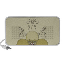 Cute Monster With Yellow Frosted Cupcakes Notebook Speaker