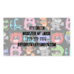 Cute Monsters, Aliens and Devils Business Card
