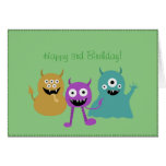 Cute Monsters Birthday Card