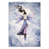 Cute Moon Fairy in Purple and Blue cards