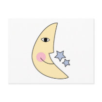 Cute Moon with Stars postcards by White_Wedding Cute Moon with Stars postcards