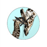 Cute mother and baby giraffe clocks wall clocks