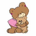cute mother bear hugging baby bear design cut out