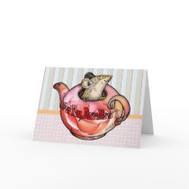 cute, Mother, Mother's Day, Cute Mouse in teapot cards