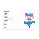 Cute mouse girl ballerina business card template